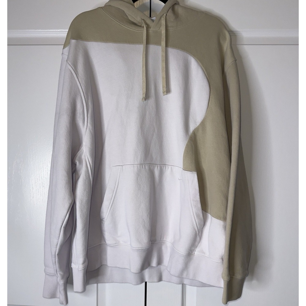 Nike Sportswear Color Clash Hoodie Mens XXL White Rattan DR9854-100